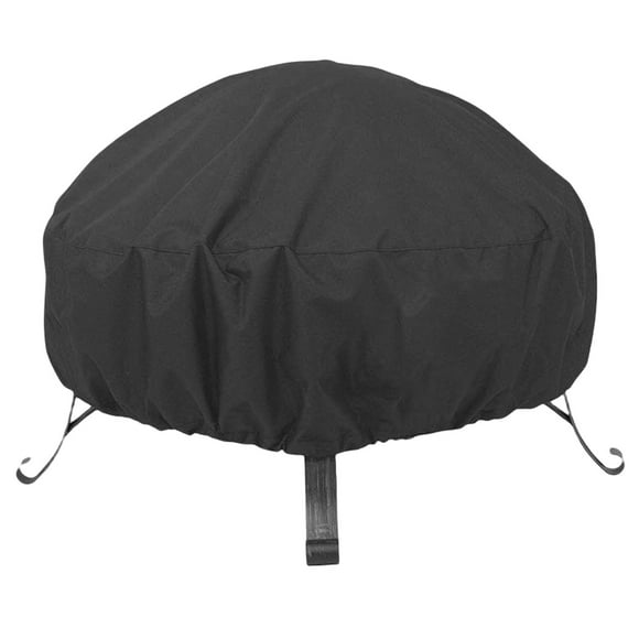 Cubierta transpirable para hoguera Cubierta protectora para hoguera Patio al aire libre Impermeable Durable a prueba de polvo Cubierta para brasero negro y grande Sunnimix Cubierta para pozo de fuego