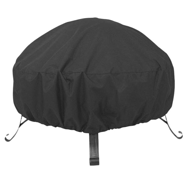 Cubierta transpirable para hoguera Cubierta protectora para hoguera Patio al aire libre Impermeable Durable a prueba de polvo Cubierta para brasero negro y grande Sunnimix Cubierta para pozo de fuego