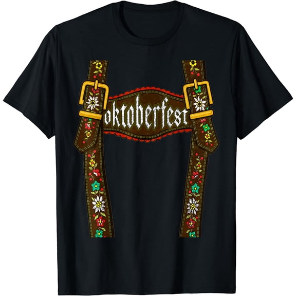 Lederhosen Suspenders Tee Oktoberfest Bavarian Munich Beer T-Shirt