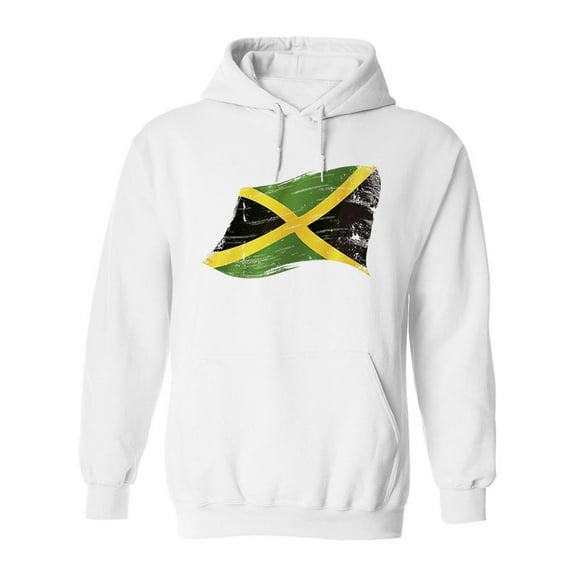Waving Jamaican Flag Hoodie Men -Image by Shutterstock, Male Medium