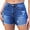 Mid Blue 1, variant on Women’s Casual High Waisted Denim Shorts Stretchy Frayed Raw Hem Ripped Jeans Shorts XL