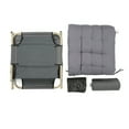 thumbnail image 1 of Cama plegable individual, tumbona reclinable plegable para acampar, oficina, pausa para el almuerzo, emergencia al aire libre, tubo redondo de 56 pulgadas, almohadilla de color gris y perla gruesa, 1 of 15
