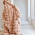 thumbnail image 7 of AUQ Bunny Blanket for Adults,Cozy Plush Blankets for Women,Soft Fuzzy Faux Fur Throw Blankets,Bubble Throw Set for Couch,Chair,Bed,Sofa, 7 of 7