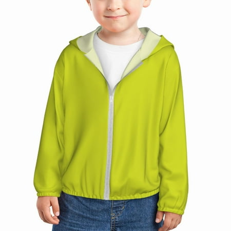 

Qekee Yellow Print UPF 50+ Kids Sun-Protective Hooded Long Sleeve Rash Guard for Fishing Water Beach Sports -2 Years