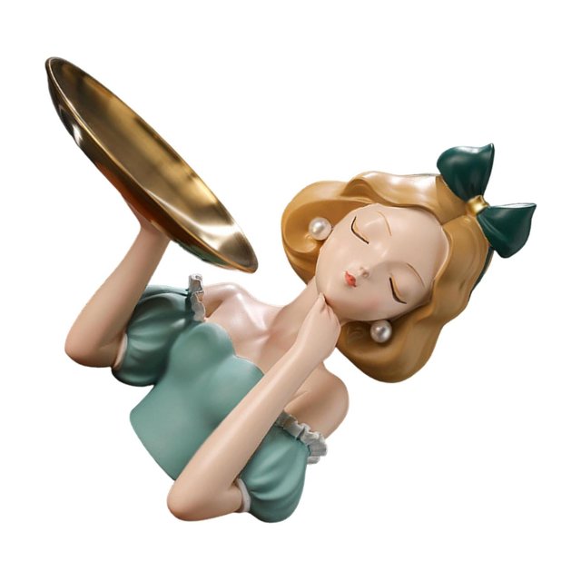 yingyy Handmade Jewelry Container Exquisite Earrings And Sundries Tray In Nordic Style Key Holder Tray green 28x28cm