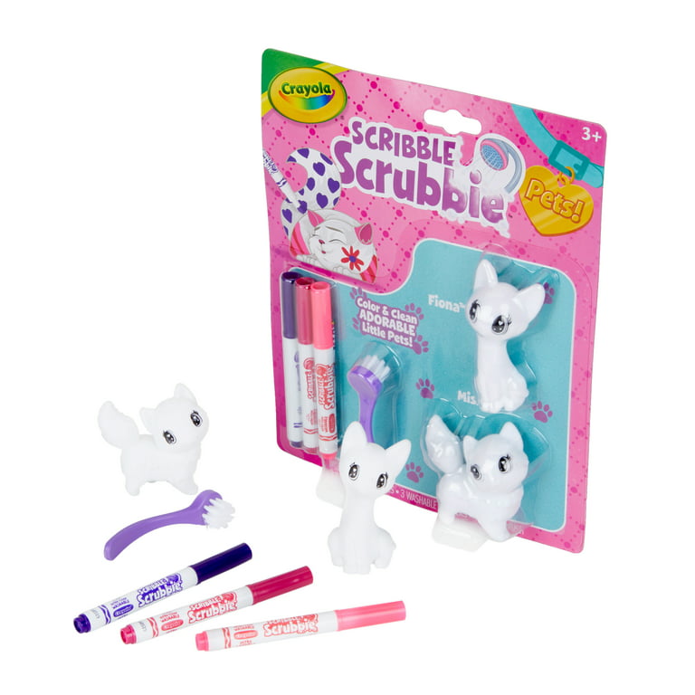 Crayola Scribble Scrubbie Pets Coloring Set, Cat Pack, Unisex