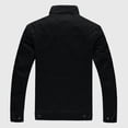 thumbnail image 4 of Tiweut Mens' Jackets Mens Fall Large Size Long Sleeve Stand Collar Zipper Flight Suit Outdoor Sports Workwear Textured Loose Fit Coat Tops Black,L, 4 of 5