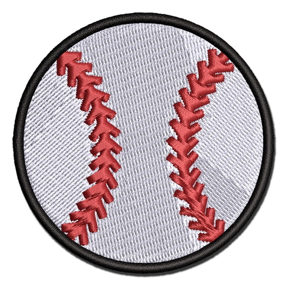Baseball Softball Applique Multi-Color Embroidered Iron-On Patch - 2.5 Inch Small