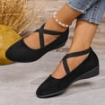 thumbnail image 6 of Willtoo Womens Crisscross Elastic Strap Wedge Flats Comfort Slip‑On Mary Jane Shoes Soft Lightweight Non‑Slip Round Toe Casual Walking Shoes, 6 of 6