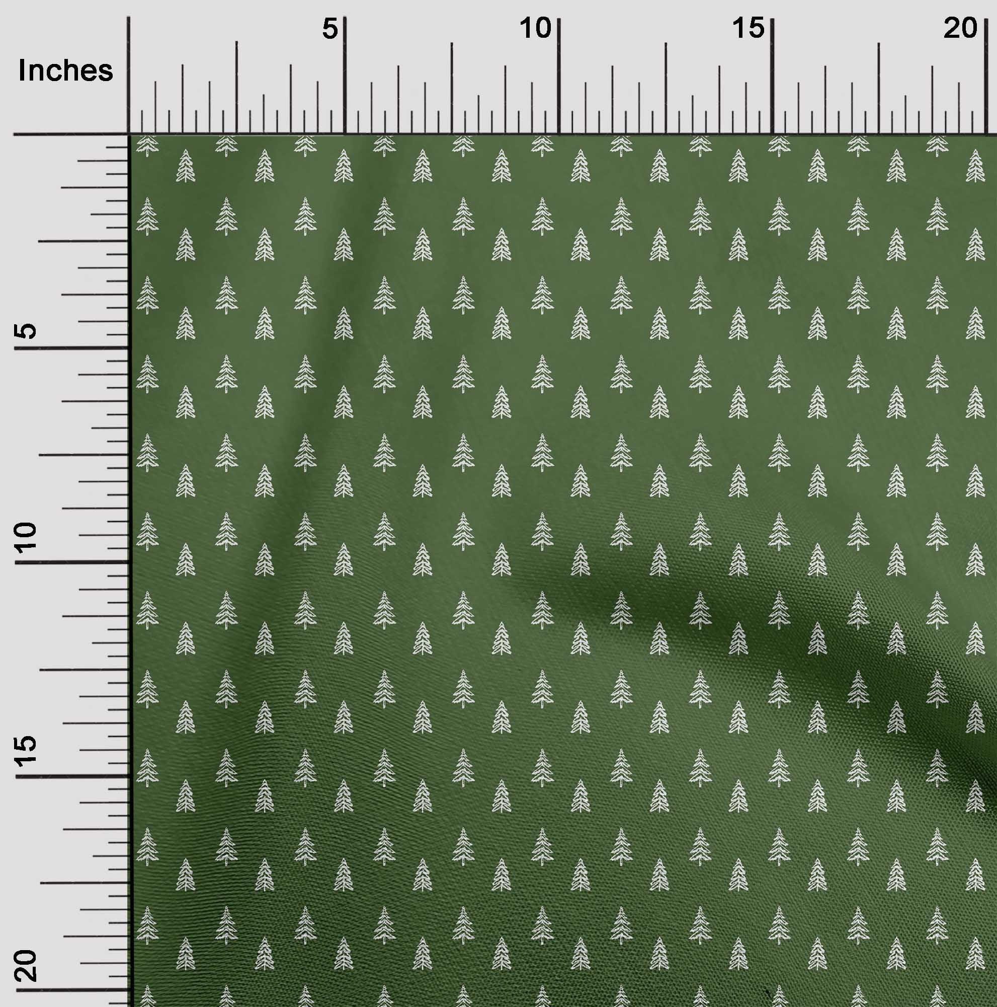 oneOone Cotton Poplin Green Fabric Christmas Sewing Fabric By The Yard Printed Diy Clothing Sewing Supplies 42 Inch Wide
