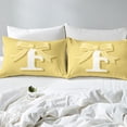 thumbnail image 4 of Erosebridal Yellow Bowknot Bed Sheets Set Twin Size, Initial Letter F Bed Sheets Twin, Cartoon Monogrammed Reversible Sheet Set Twin, Breathable Bedroom Decorative, 3pcs, 4 of 7