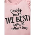 thumbnail image 6 of Newborn Baby Daddy's Girl Short Sleeve Romper +Tutu Pants Dress + Headband Summer Father's Day Outfits 6M 12M 18M 24M, 6 of 10