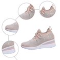 thumbnail image 2 of SACFOF Women's Glittery Rhinestone Fashion Breathable Wedge Sneakers, Bling Sparkly Wedding Dressy Knitted Tennis Shoes, 2 of 6