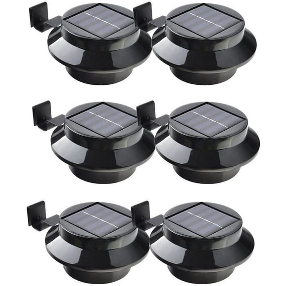 Lote de 6 lámparas LED de energía solar para gouttière, clôture, toit, gouttière, jardin, cour, mur, noir