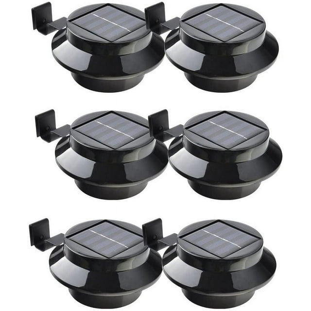 Lote de 6 lámparas LED de energía solar para gouttière, clôture, toit, gouttière, jardin, cour, mur, noir