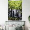 thumbnail image 4 of Waterfall Tapestry, Multiple Waterfalls Surrounded by Black Rocks and Green Trees Nature, Wall Hanging for Bedroom Living Room Dorm Decor, 40W X 60L Inches, Black White and Green, by Ambesonne, 4 of 5