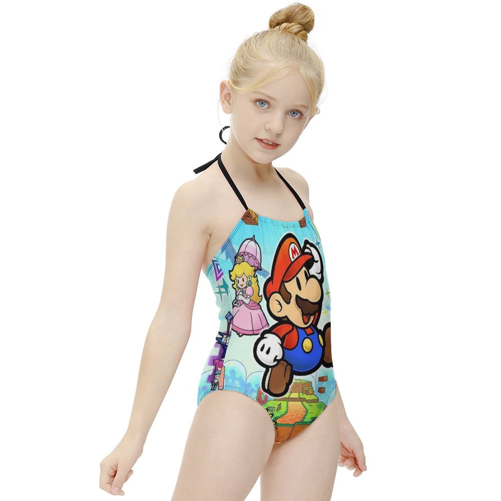 Super Mario Girls One Piece Swimsuit Quick Dry Swimwear