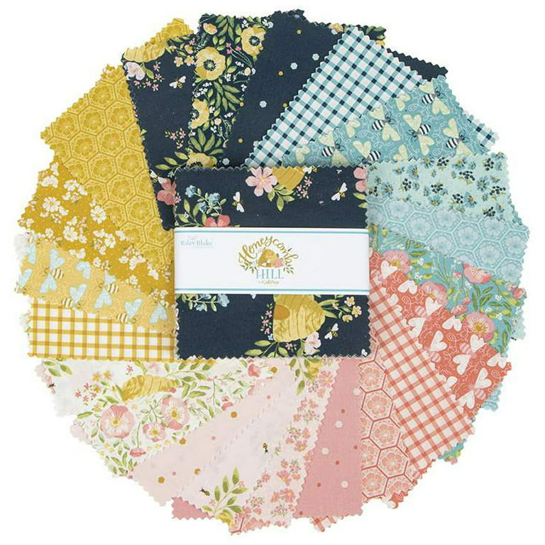 Honeycomb Hill Riley Blake 5-inch Stacker, 42 Precut Fabric Quilt Squares  by Katherine Lenius