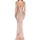 thumbnail image 5 of Gibobby Vestidos largos elegantes Vestido sexy con cuello en V profundo Lentejuelas Vestido largo sexy y elegante(Oro Rosa,XL), 5 of 5