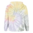 thumbnail image 4 of Waffle Knit Hoodie for Men Fashion Tie Dye Quarter Zip Pullover Sweatshirts Drawstring Hooded Sweater Top (M, Yellow), 4 of 4
