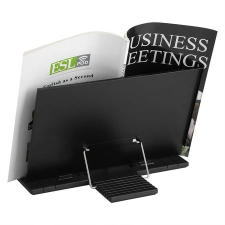 Portable Book Holder - YOSOO Portable Steel Book Stand Bookst and Adjustable Tilt Reading Desk Holder office and child learning.office and child learning Black US