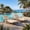 Brown+Beige, variant on Senfot 2PCS Outdoor Chaise Lounge, Iron + Rattan + Soft Cushion, Comfortable Reclining Lounge for Patio Red