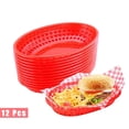 thumbnail image 1 of Tutuviw - Paquete de 12 cestas de plástico para comida rápida, reutilizables, para pan, pollo frito, hamburguesas, sándwiches, papas fritas y frutas, 1 of 8