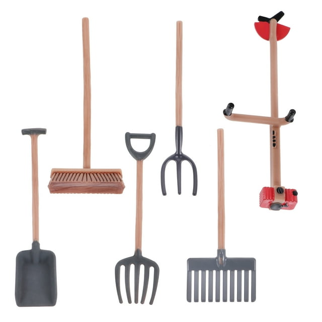 OUNONA 6Pcs Micro Landscape Tool Set for Wild Animal Scene Farm Landscaping Children Hobbyists