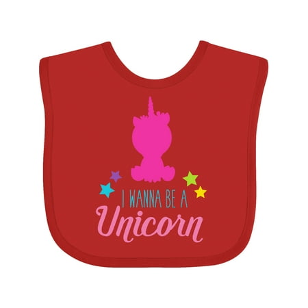 

Inktastic I Wanna Be a Unicorn Unicorn Silhouette Stars Gift Baby Boy or Baby Girl Bib