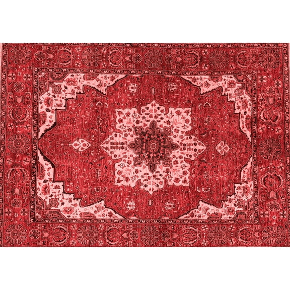Ahgly Company Machine Washable Indoor Rectangle Persian Red Traditional Area Rugs, 5' x 7'