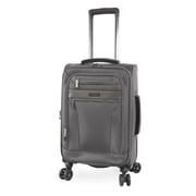 Open Box Brookstone Harbour 22" Softside Carry-on Expandable Spinner Luggage with Removable Toiletry Pouch, Dark Charcoal