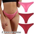 thumbnail image 2 of Gibobby Ropa interior hipster para mujer Calzoncillos Patchwork Color Ropa interior Bragas Bikini Sólido Calzoncillos para mujer Bragas Regalo San Valentín para mujer 3 piezas （F， M), 2 of 5