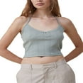 thumbnail image 1 of Women Lace Trim  Tops Solid Color/Print Tie-Up Halter Neck Sleeveless Vests Summer Slim Fit, 1 of 4