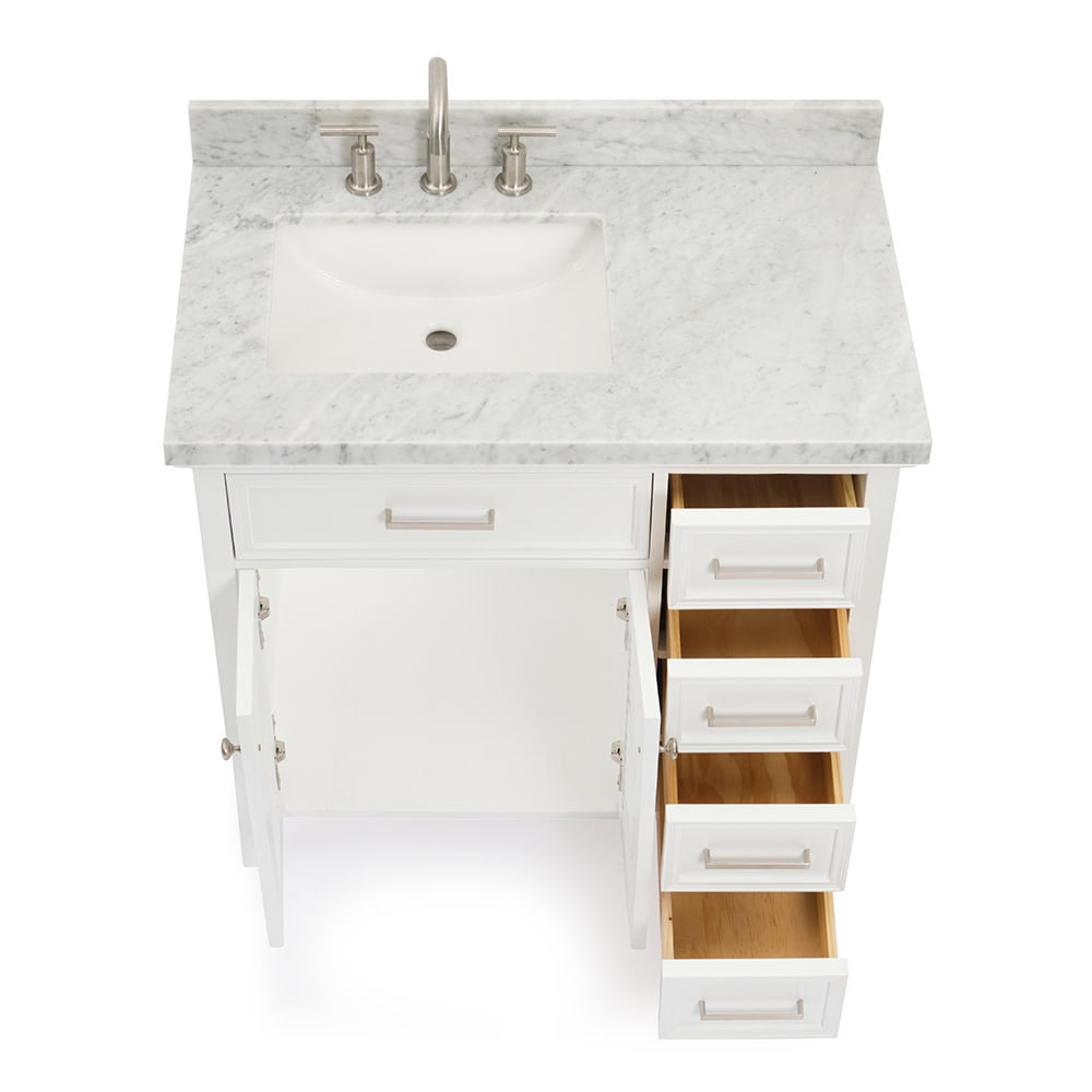 Ariel D037S-L-VO-WHT Kensington 36" Free Standing Single Basin Vanity Set - White
