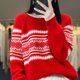 thumbnail image 4 of 2024 Nuevo Jersey de manga larga con cuello redondo 100 % lana merino, suéter coreano acolchado para mujer, top de punto navideño, ropa para mujer, 4 of 5