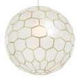 thumbnail image 3 of Creative Co-Op Capiz Honeycomb Globe Pendant Light, Capiz White Seashells with Antique Gold, 3 of 8