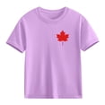 thumbnail image 1 of Zpanxa T-Shirts pour Tout-Petites Fille Imprimé Feuille d'Érable Manches Courtes Col Rond Haut Décontracté en Coton 7 Ans, 1 of 6