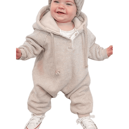 

Coduop Toddler Baby Girl Boy Hooded Jumpsuit Casual One Piece Outfit Long Sleeve Zipper Rompers