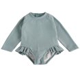 thumbnail image 1 of Baby Girls Long Sleeve Swimsuit Ruffle Zipper Rash Guard Swimwears, 1 of 5