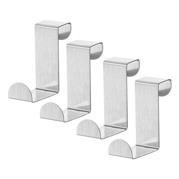 OIUR 4Pcs Door Back Hooks Rustproof Anti-deform Strong Load-Bearing Coat Towel Organizer Cabinet Hanger Hooks