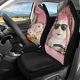 thumbnail image 2 of XYZCANDO Stylish 2-Pack Front Car Seat Covers with Cute Bunny Print - Breathable Waterproof Protector For Daily Use, 2 of 10