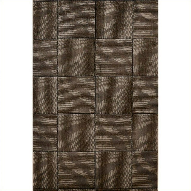 Linon Rugs Milan Tile Rectangular Area Rug in Brown and Beige-1'11" x 2'10"