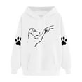 thumbnail image 4 of Funny Hooded Sweatshirts Dog And People Punch Hand Dog Women Friendship Bump Dog's Paw Pullover Hoodie Tops, 4 of 4