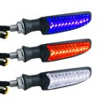 thumbnail image 3 of Motorcycle LED Turn Signal Lights Water Double Color FlowingBlinker Lamps Daytime Running Light Pack Of 2, 3 of 9