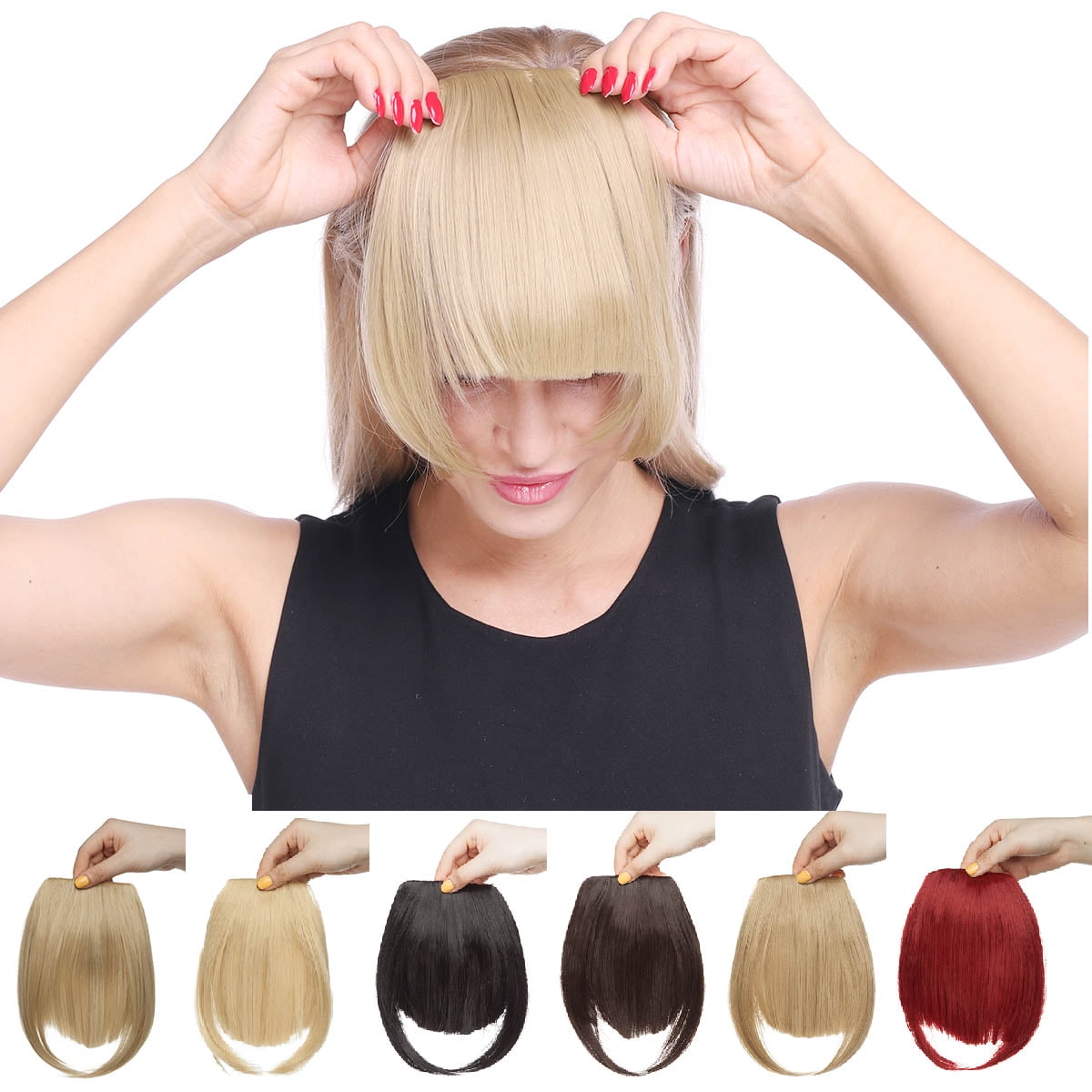 S-noilite Hair Bangs Fringe Clip in Hair Extensions Hairpiece Accessories -  Walmart.com