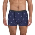 thumbnail image 1 of Balery Anchor Heart Blue Calzoncillos bóxer para hombre, ropa interior de algodón suave y transpirable con cinturilla de nailon-Small, 1 of 5