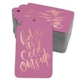 thumbnail image 1 of Inkdotpot Rose Gold Foil Paper Hang Tags Baby It's Cold Outside Baby Shower Favor Tags 50 Pieces, 1 of 6