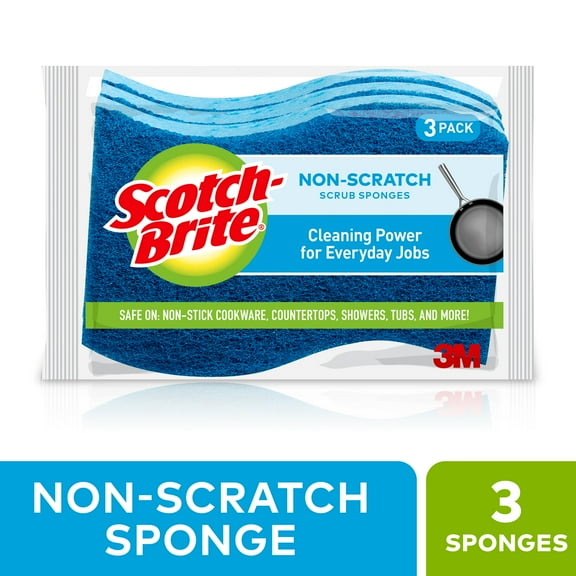 Scotch-Brite Non-Scratch Scrub Sponge, 3 Count