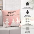 thumbnail image 3 of Xmas Pillow Covers 18x18 Set of 2 Pink Santa Claus Pillow Covers Watercolor Merry Christmas Throw Pillow Cases Striped Holiday Pillowcase for Festive Party Sofa, 3 of 6