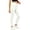 White 11, variant on Karymi Jeans for Women Marled Ribbed Knit Thermal Leggings, 3 Button High Elastic Waist Brushed Fleece Lined Skinny Long Pants Winter Warm Trousers